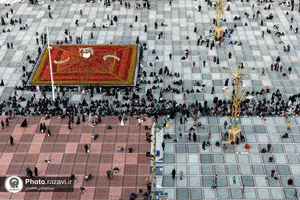 فرش&zwnj;آرایی حرم مطهر رضوی ویژه مراسم احیا