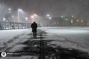 بارش برف در حرم مطهر رضوی-2