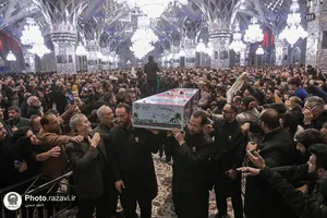 وداع با پیکرهای مطهر 12 شهید گمنام دفاع مقدس در مشهد