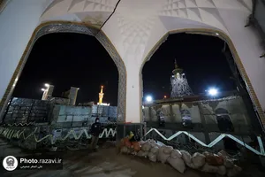 جابجایی گلدسته صحن جمهوری اسلامی حرم مطهر رضوی-1