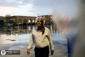 بارش باران بهاری در حرم مطهر رضوی