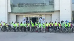 پایان پیمایش ۱۲۰۰ کیلومتری دوچرخه‌سواران امام رضایی در مشهد مقدس