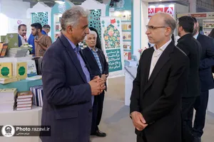 بازدید شخصیت&zwnj;ها از غرفه آستان قدس رضوی در نمایشگاه کتاب تهران