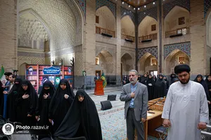 جلسه دفاع از پایان نامه دانشجویان دانشگاه امام رضا علیه&zwnj;السلام در حرم مطهر رضوی
