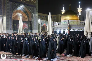 محفل عزاداری اهالی رسانه و فعالان فضای مجازی در حرم مطهر رضوی