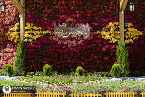 گل آرایی حرم مطهر رضوی در دهه کرامت