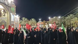 مراسم تجدید بیعت با مقام معظم رهبری در حرم مطهر حضرت حسین بن موسی الکاظم (ع) برگزار شد