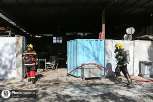مانور مشترک اطفاء حریق در شرکت صنایع غذایی رضوی