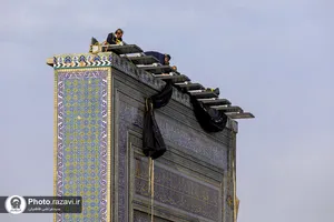سیاه&zwnj;پوشی حرم مطهر رضوی به مناسبت شهادت امام هادی علیه&zwnj;السلام