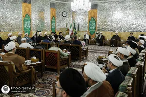 دیدار مهمانان همایش یکصدمین سالگرد بازتأسیس حوزه علمیه قم با تولیت آستان قدس رضوی