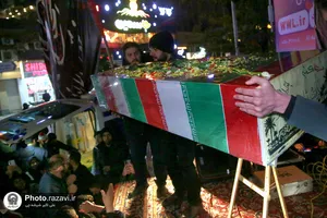 تشییع پیکر شهید گمنام دفاع مقدس در بلوار سجاد مشهد