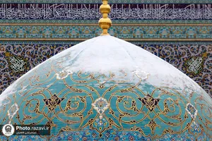بارش برف در حرم مطهر رضوی