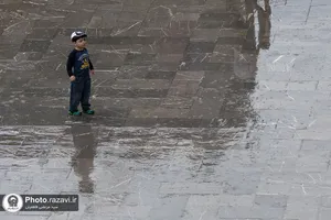 بارش باران بهاری در حرم مطهر رضوی