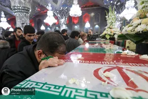 وداع با پیکرهای مطهر 12 شهید گمنام دفاع مقدس در مشهد