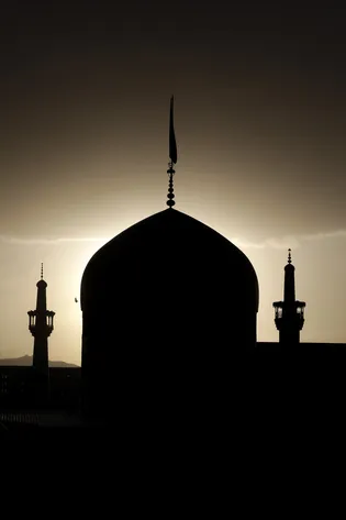 عکس با کیفیت : غروب خورشید در حرم مطهر امام رضا علیه السلام