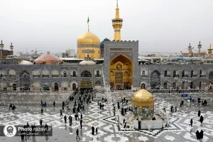 بارش باران در حرم مطهر رضوی
