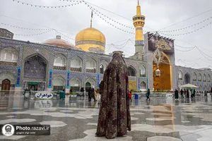 بارش باران در حرم مطهر رضوی