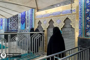 حال و هوای برفی در حرم مطهر رضوی