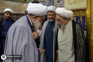 غبارروبی ضریح مطهر رضوی در آستانه دهه &laquo;ولایت و امامت&raquo;