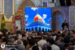 حال و هوای حرم مطهر رضوی در شب میلاد حضرت زینب سلام&zwnj;الله علیها