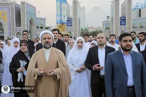 تشرف زوج&zwnj;های جوان دانشگاه امام حسین(علیه&zwnj;السلام) به حرم مطهر رضوی