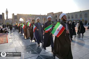 تشرف روحانیون نيروی زمینی سپاه پاسداران انقلاب اسلامی به حرم مطهر رضوی
