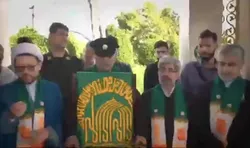 پرچم متبرک رضوی فضای شهرستان باغملک را عطرآگین کرد
