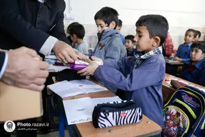 حضور خدام حرم مطهر رضوی در مدرسه شهید عباسپور مشهد