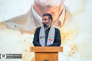 اجتماع مردمی محکومیت شهادت اسماعیل هنیه در حرم مطهر رضوی