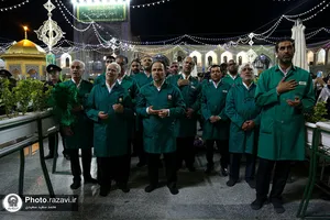 گل&zwnj;آرایی صحن انقلاب حرم مطهر رضوی