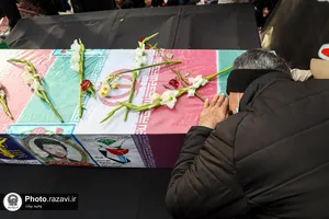 تشییع پیکر دو شهید حادثه تروریستی کرمان و شهید دفاع مقدس