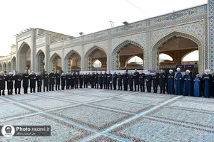 خطبه&zwnj;خوانی خدام بارگاه منور رضوی در چهلمین روز خاکسپاری رهبر شهید انقلاب