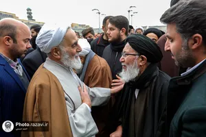 تشییع پیکر آیت&zwnj;الله امامی کاشانی در حرم مطهر رضوی