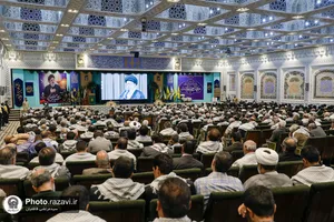 پخش زنده سخنرانی رهبر معظم انقلاب در تالار قدس حرم مطهر رضوی