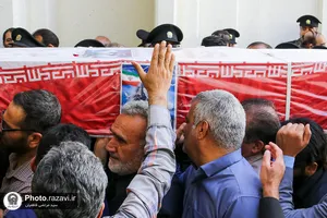 مراسم تشییع پیکر شهدای حرم احمد بن موسی در شیراز