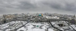 عکس با کیفیت : بارش برف در حرم مطهر رضوی