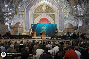 وداع با پیکر شهدای دفاع مقدس و مدافع امنیت در حرم مطهر رضوی