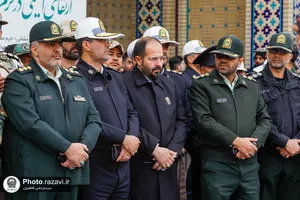 تشییع پیکر شهید مهدی خموشی در حرم مطهر رضوی