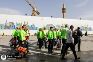 تشرف گروه دوچرخه سواری ارادتمندان امام رضا علیه&zwnj;السلام به حرم مطهر رضوی
