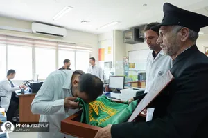 حضور خدام حرم مطهر رضوی در بیمارستان منتصریه