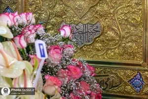 گل آرایی ضریح مطهر رضوی در دهه کرامت