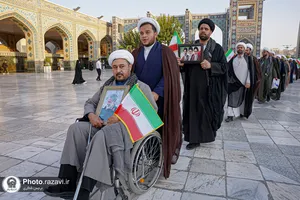 تشرف روحانیون نيروی زمینی سپاه پاسداران انقلاب اسلامی به حرم مطهر رضوی
