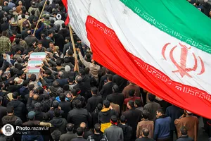 تشییع پیکر دو شهید حادثه تروریستی کرمان و شهید دفاع مقدس
