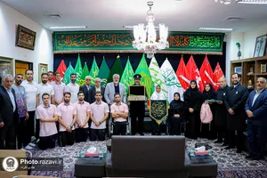 بدرقه کاروان ورزشی پاراآسیایی جمهوری اسلامی ایران در حرم مطهر رضوی