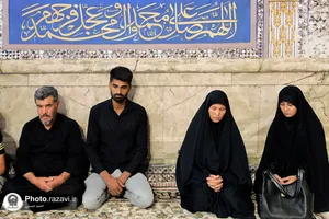 مراسم وداع با پیکر شهید سیدهاشم حسینی در حرم مطهر رضوی