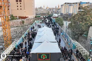 عکس های هوایی از مواکب خدمت رسان به زائرین حرم مطهر رضوی