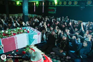 مراسم تشییع پیکر شهید گمنام دفاع مقدس در دبیرستان پسرانه واحد 3 امام رضا(علیه&zwnj;السلام)