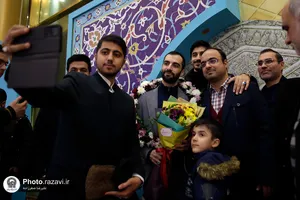 استقبال از هادی اسفیدانی، نفر اول مسابقات قرآن کشور در مشهد