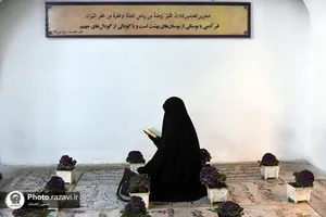 غبارروبی گلزار شهدای مدفون در حرم مطهر رضوی-1