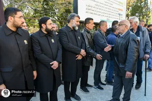 تشییع پیکر شهردار نبطیه لبنان با حضور خدام حرم مطهر رضوی